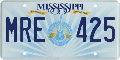MS license plate MRE425