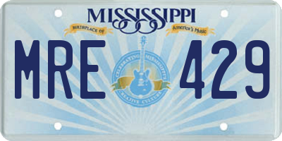 MS license plate MRE429