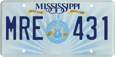 MS license plate MRE431