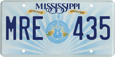 MS license plate MRE435