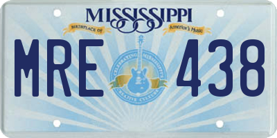 MS license plate MRE438
