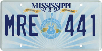 MS license plate MRE441