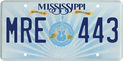 MS license plate MRE443