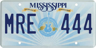 MS license plate MRE444