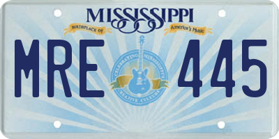 MS license plate MRE445