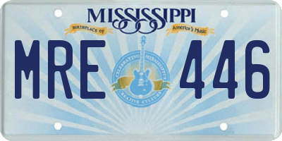 MS license plate MRE446