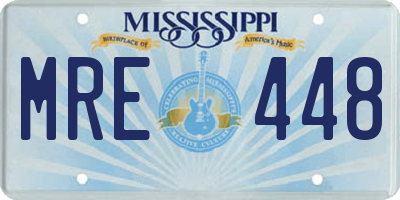 MS license plate MRE448