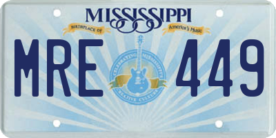 MS license plate MRE449