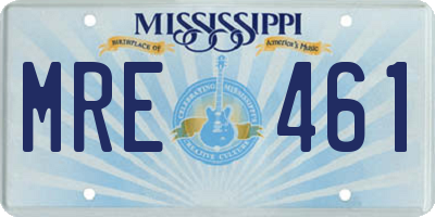 MS license plate MRE461