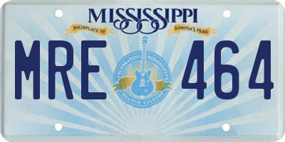 MS license plate MRE464