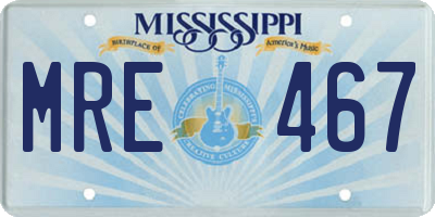 MS license plate MRE467