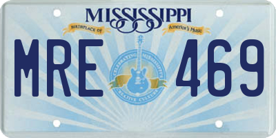MS license plate MRE469