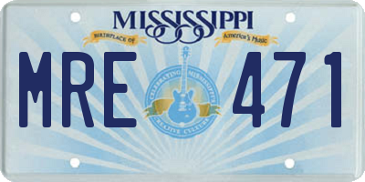 MS license plate MRE471