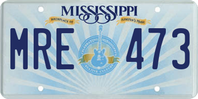 MS license plate MRE473