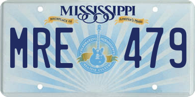 MS license plate MRE479
