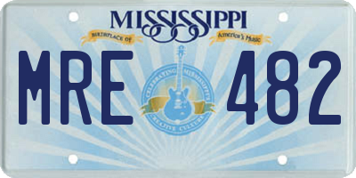 MS license plate MRE482