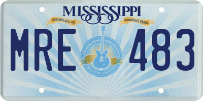 MS license plate MRE483