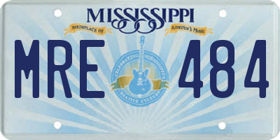 MS license plate MRE484