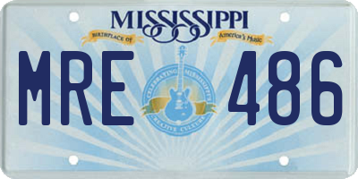 MS license plate MRE486