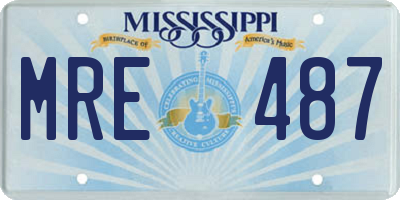 MS license plate MRE487