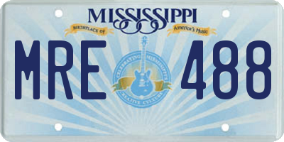 MS license plate MRE488