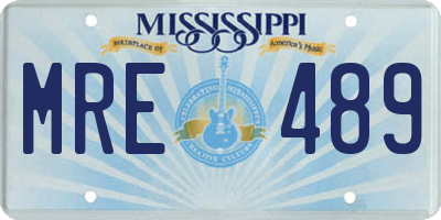 MS license plate MRE489