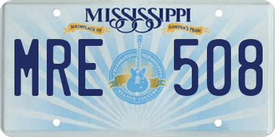 MS license plate MRE508