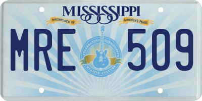 MS license plate MRE509