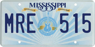 MS license plate MRE515