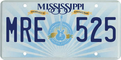 MS license plate MRE525