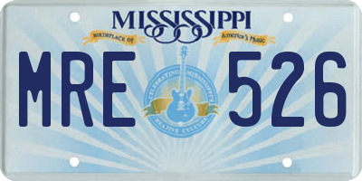 MS license plate MRE526