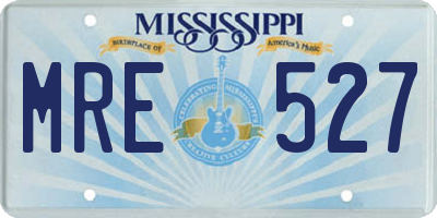 MS license plate MRE527