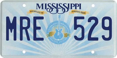 MS license plate MRE529