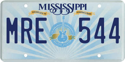 MS license plate MRE544