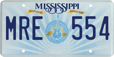 MS license plate MRE554