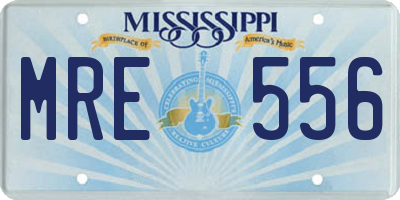 MS license plate MRE556
