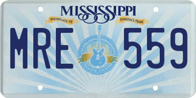 MS license plate MRE559
