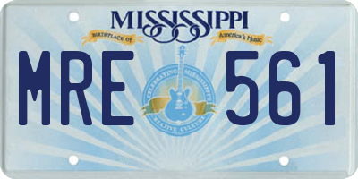 MS license plate MRE561