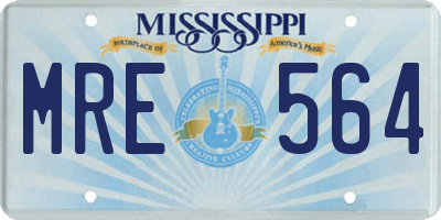 MS license plate MRE564