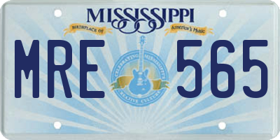 MS license plate MRE565