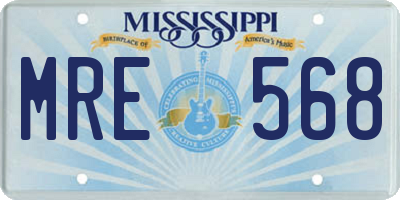 MS license plate MRE568