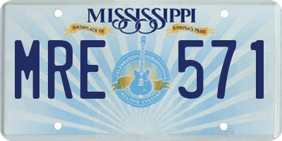 MS license plate MRE571