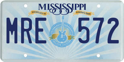 MS license plate MRE572