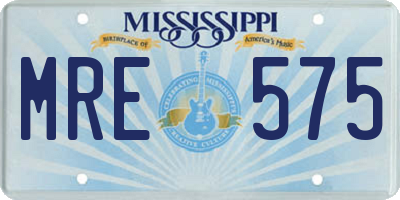 MS license plate MRE575