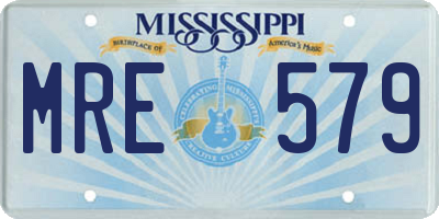 MS license plate MRE579