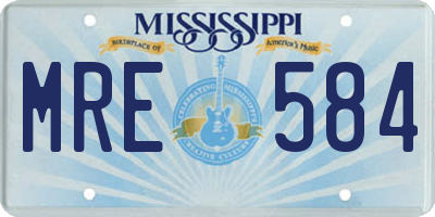 MS license plate MRE584