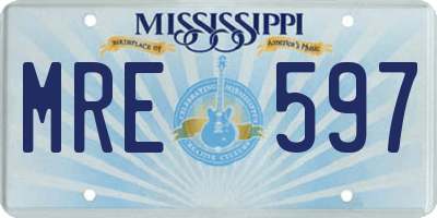 MS license plate MRE597