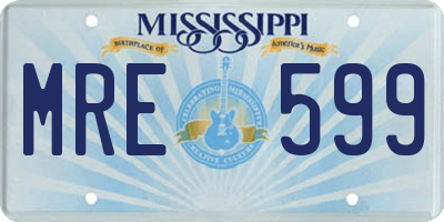 MS license plate MRE599