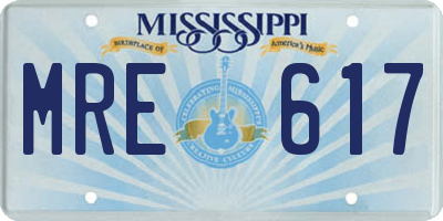 MS license plate MRE617