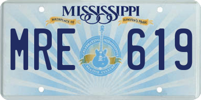MS license plate MRE619